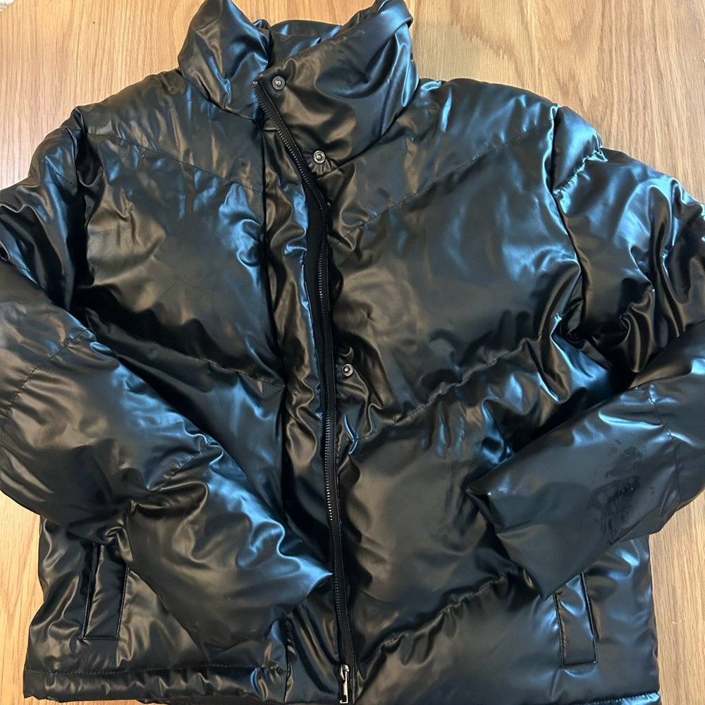 BB Dakota Glossy Black Puffer Jacket
